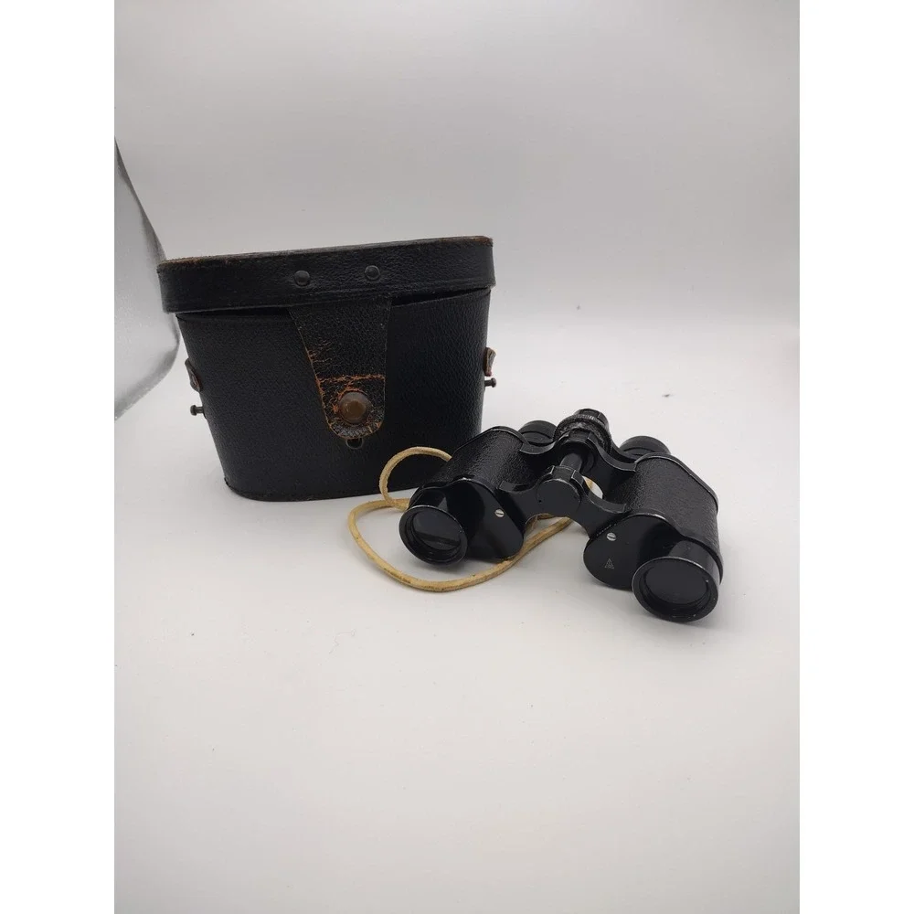 Vintage French H.V. Clement Paris Lightweight 8X25 Binoculars With Case
